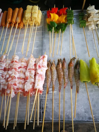 meals and vegetables grilled with  Sichuan pepper were famously seasoning of  Xishuangbanna that famous Street foods in Norths of Thailandの写真素材