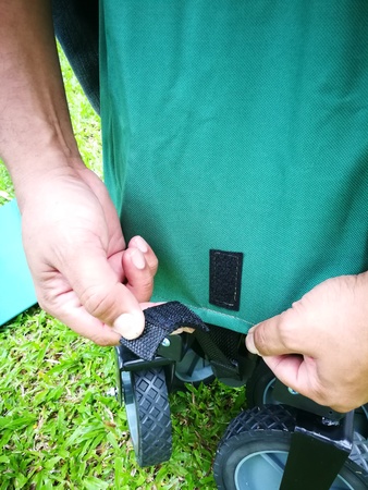 a green Cart for using in camping life travel