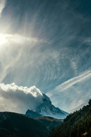 Matternhorn Peak in the sky Zermatt Switzerland