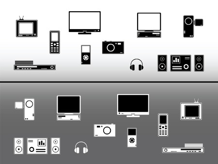 Electronic devices. Technology and communication design elementsのイラスト素材