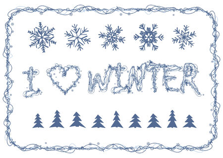 Winter design elementsのイラスト素材