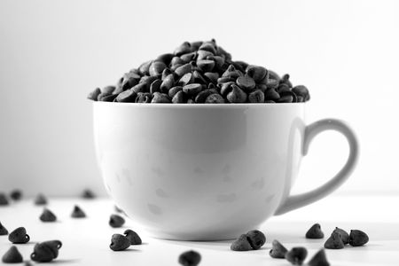 Chocolate not Coffee Black and Whiteの写真素材