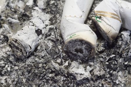 cigarette stubs in ashtray
