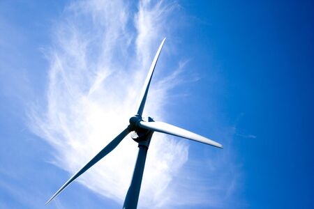 Wind Turbine Of Toronto Hydro Corporation Over Rich Blue Sky Springtime Scenic. Toronto Ontario...