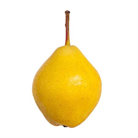 yellow pear on whiteの写真素材