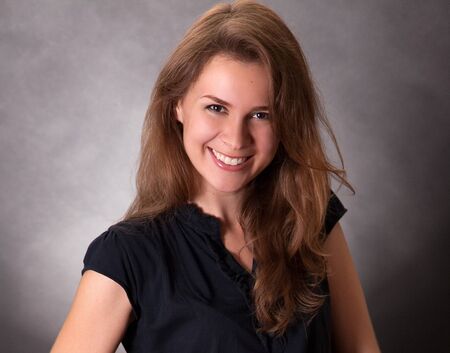 girl smiling photo studioの写真素材