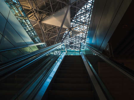 Moscow, Russia - March 17, 2020: escalator without people at Vnukovo airportのeditorial素材