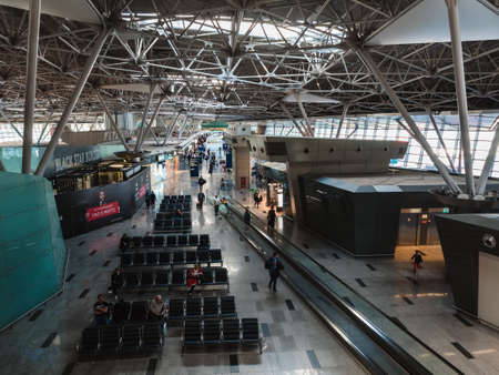 Moscow, Russia - March 17, 2020: Waiting room on domestic flights at Vnukovo Airportのeditorial素材