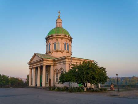 Rostov-on-Don, Russia - October, 2019: ancient Armenian apostolic church Surb Khach in the autumn at sunsetのeditorial素材