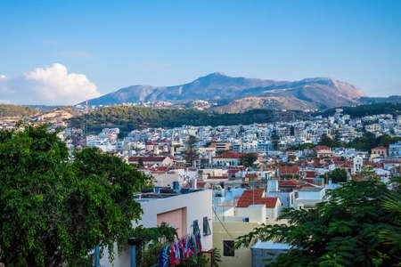 Rethymnon, Crete, Greece - August 15, 2015: view from the fortress of Fortezza to the city of...