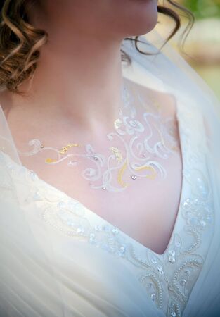 decoration on the neck of the brideの写真素材