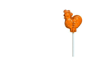 lollipop - cockerel isolated on white, copy spaceの写真素材