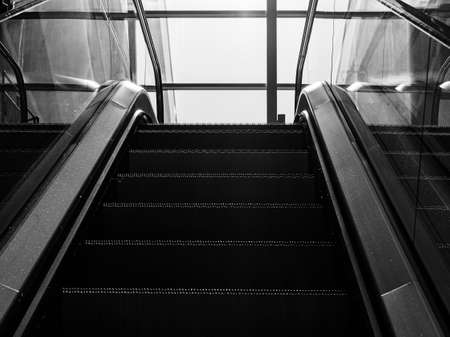 escalator close up - black and white photoの写真素材