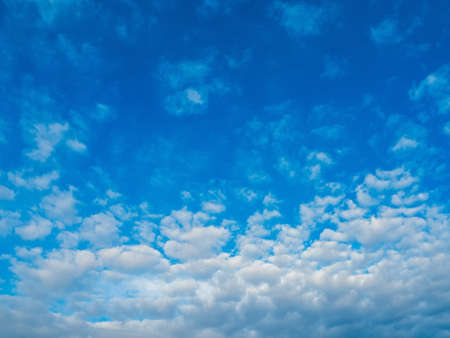 beautiful blue sky with many clouds - nature backgroundの写真素材