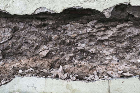 rift in the old wall close-up, cracksの写真素材