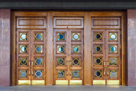 Moscow, Russia - May 24, 2021: The doors of the Victory Museum on Poklonnaya Hillのeditorial素材