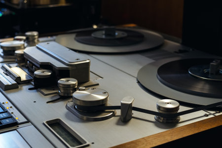 MOSCOW, RUSSIA - MAY 23, 2021: Studer A812 reel-to-reel tape recorder close-up at the HI-FI & HI-END exhibitionのeditorial素材