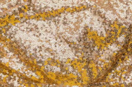 shiny fabric with sewn sequins - horizontal backgroundの写真素材