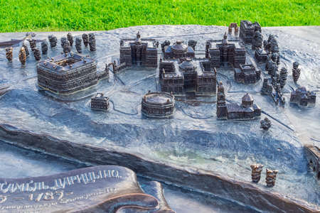 Moscow, Russia - May 25, 2021: Bronze model of the Kazakov Palace in the Tsaritsyno Museum-Reserveのeditorial素材