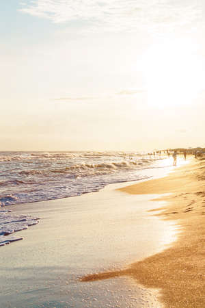Beautiful sunset sunlight over the sea coastの写真素材