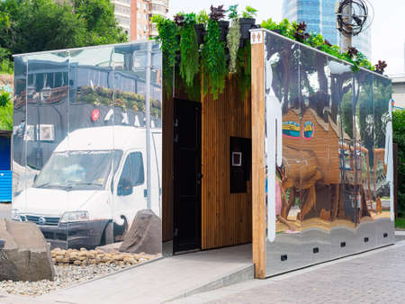 Rostov-on-Don, Russia - August 29, 2021: public toilet on a city streetのeditorial素材