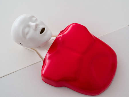 Close-up cardiopulmonary resuscitation simulatorの写真素材