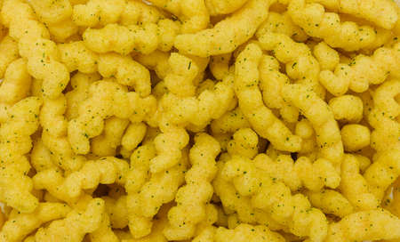 red lentil chips with green onions close-up - food backgroundの写真素材