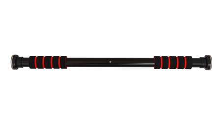 black horizontal bar with adjustable length isolated on whiteの写真素材