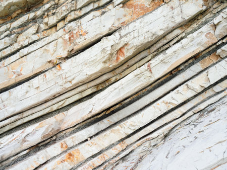 Fragment of white limestone rockの写真素材