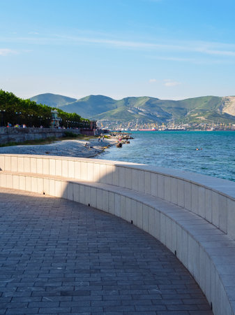 Novorossiysk embankment, Russia in summerの写真素材
