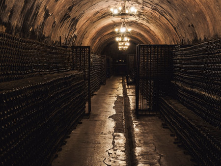 in the cellar of the wineryの写真素材