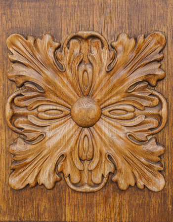 wooden pattern on the large doorの写真素材