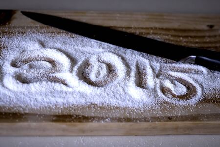 2015 on a cutting boardの素材