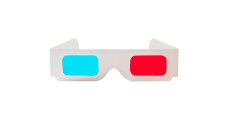 Card 3d glasses on a white backgroundの写真素材