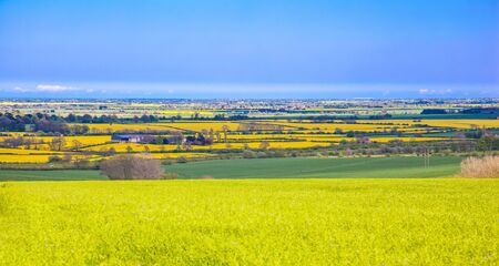 View to the sea from high in the linconshire woldsの写真素材