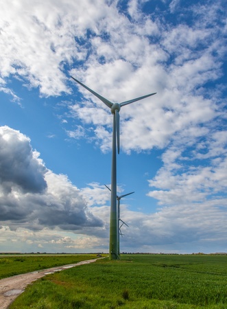 WInd turbine in rural linconshireの写真素材
