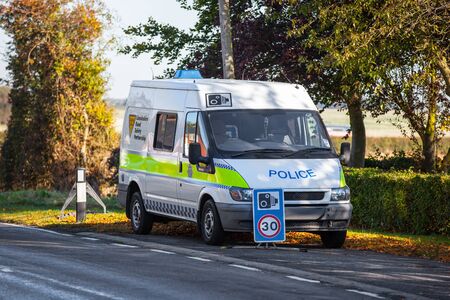 Mobile speed camera on side of road