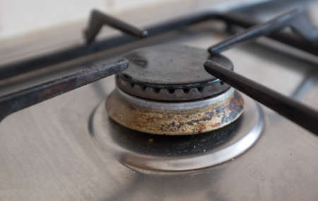 Gas hob on cookerの写真素材