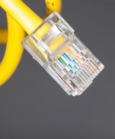 close upshot of lan cable networking