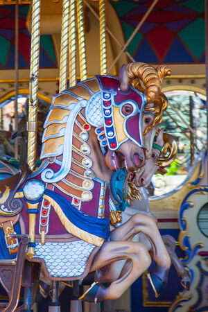 Merry go round horses shotの写真素材