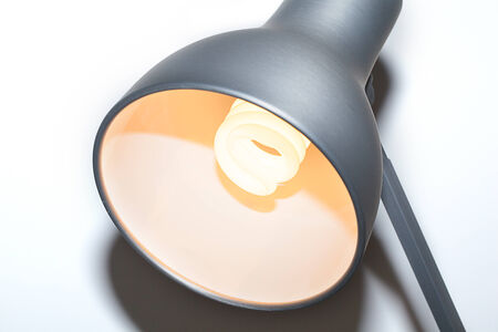 Lamp with energy saving light bulb illuminated