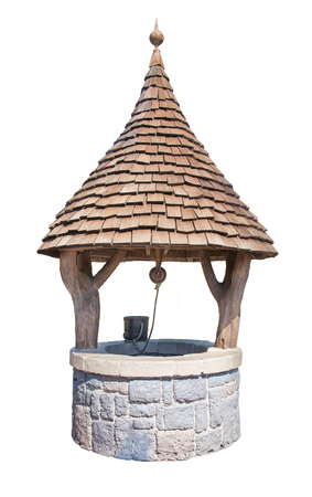 Wishing well isolated on a white backgroundの写真素材