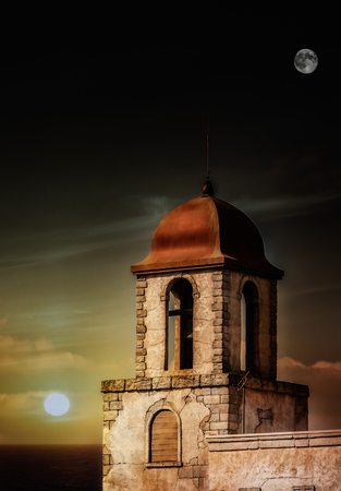 church at sunsetの写真素材