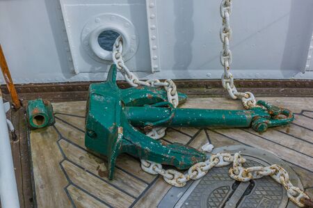 Anchor on a boatの写真素材
