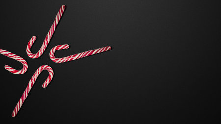 Black background. New Year's sweets. 4 candies.の写真素材