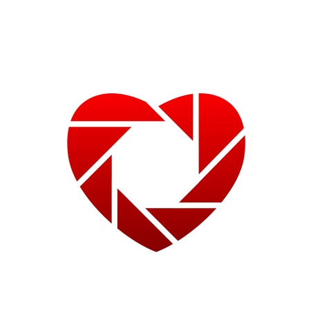 Heart shaped photographic iconのイラスト素材