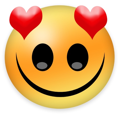 in love smileyの写真素材