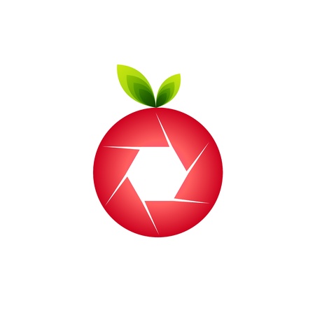 photographer icon shaped like fruitのイラスト素材