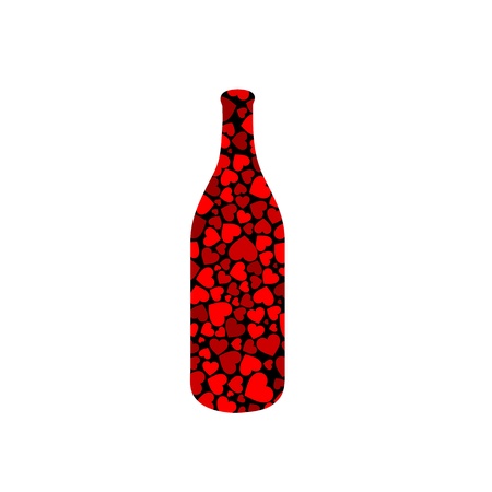 Bottle with red hearts- Love potionのイラスト素材