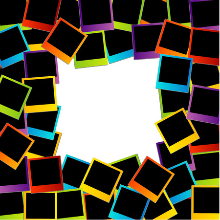 Text box with colorful photosのイラスト素材